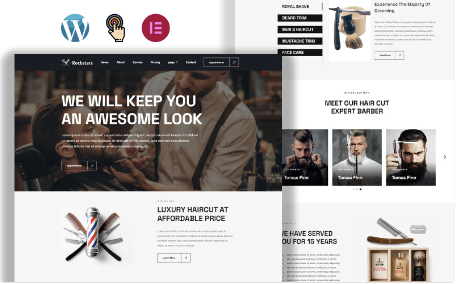 Rockstars - Luxury Salon & Barbershop WordPress Theme