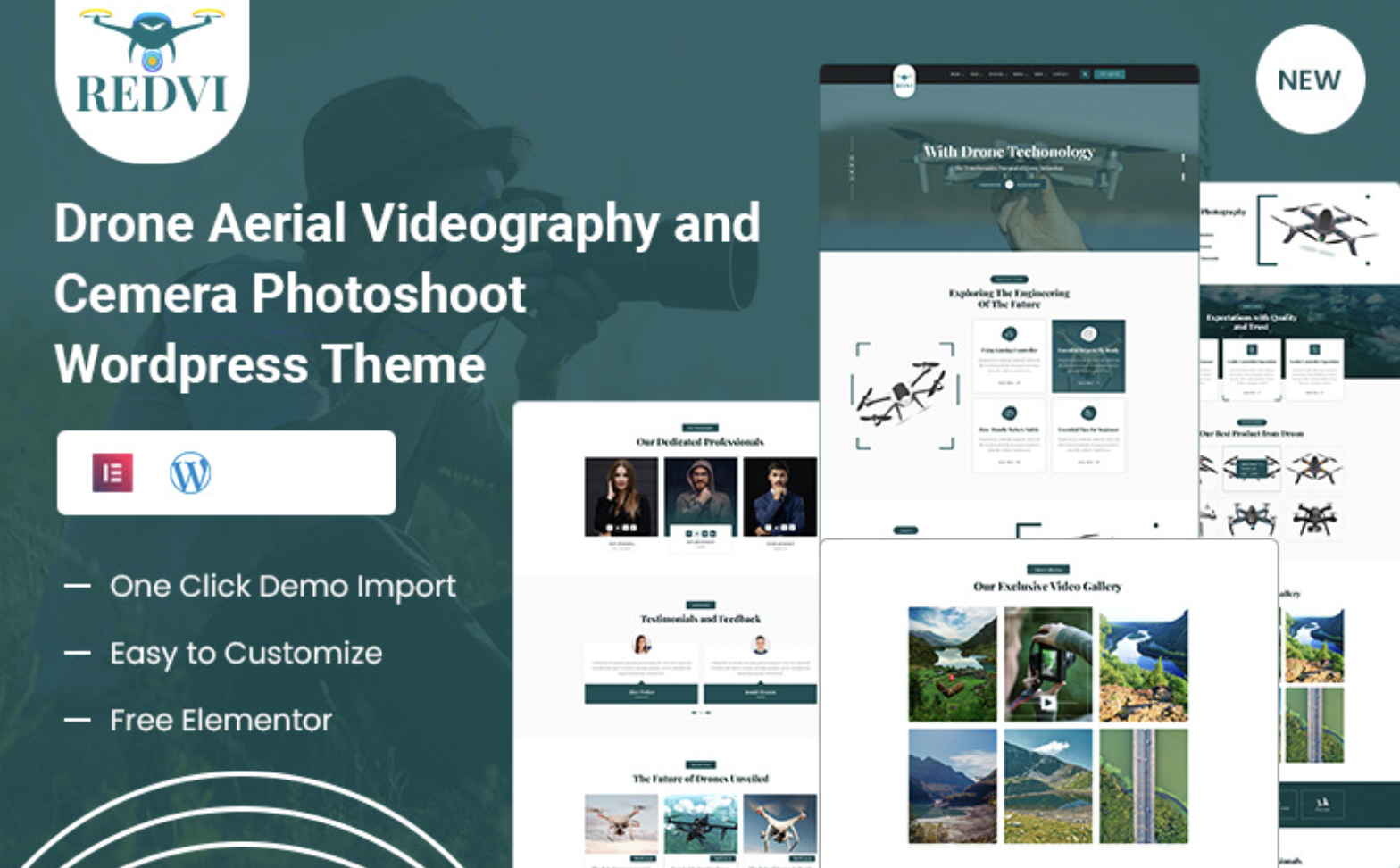 Redvi – Drone Aerial Videography and Camera Photoshoot WordPress Theme