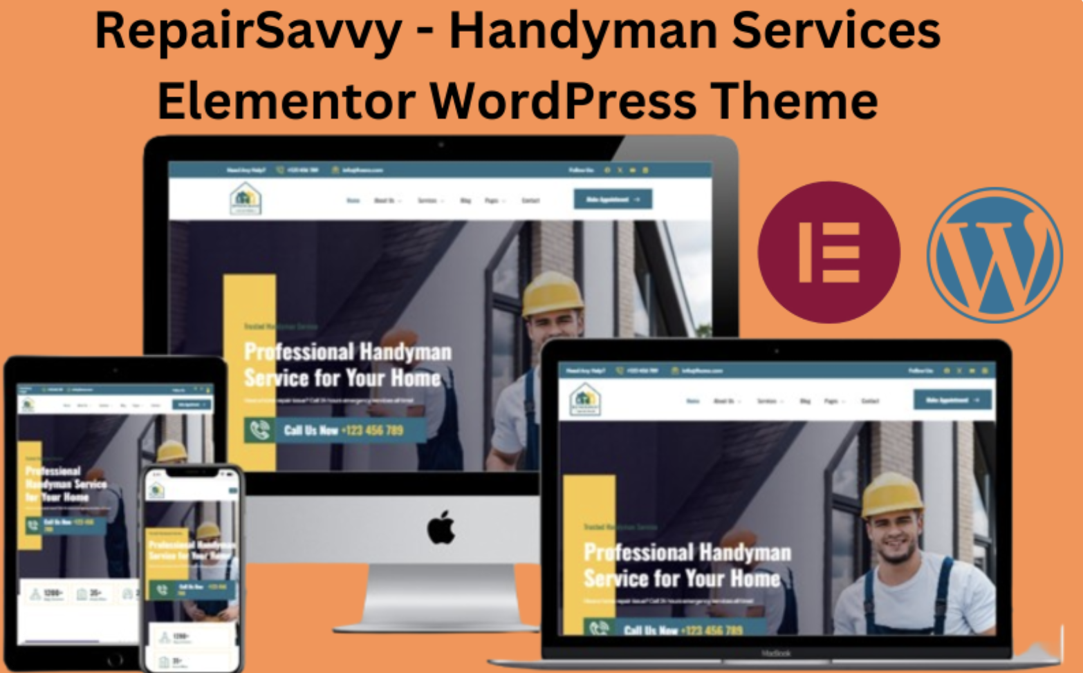 RepairSavvy - Handyman Services Elementor WordPress Theme
