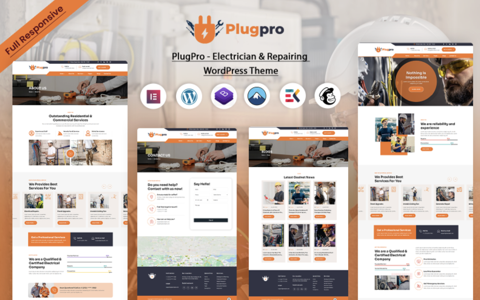 PlugPro - Electrician & Repairing WordPress Theme