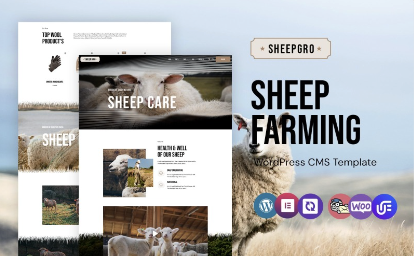 Sheepgro - Sheep Farming And Clothes WordPress Elementor Theme WordPress Theme