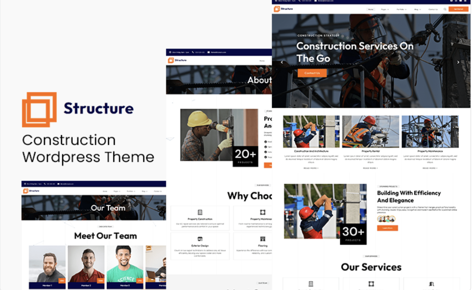 Structure - Construction Services Worpdress Theme WordPress Theme