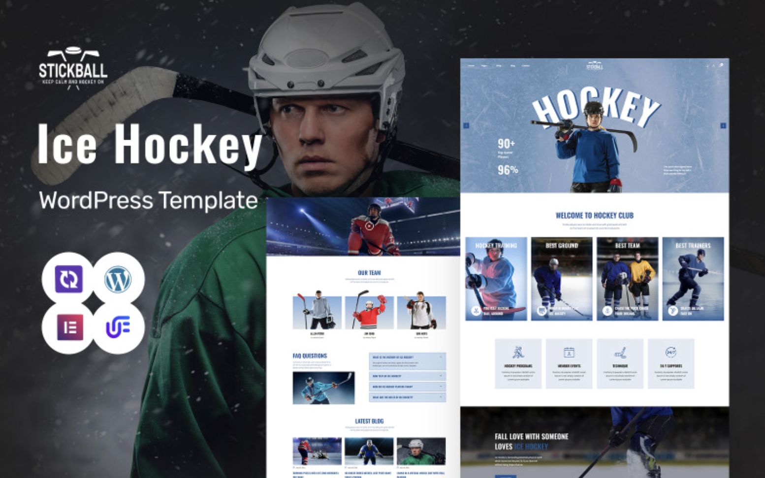 Stickball - Ice Hockey Clubs Multipurpose WordPress Elementor Theme WordPress Theme