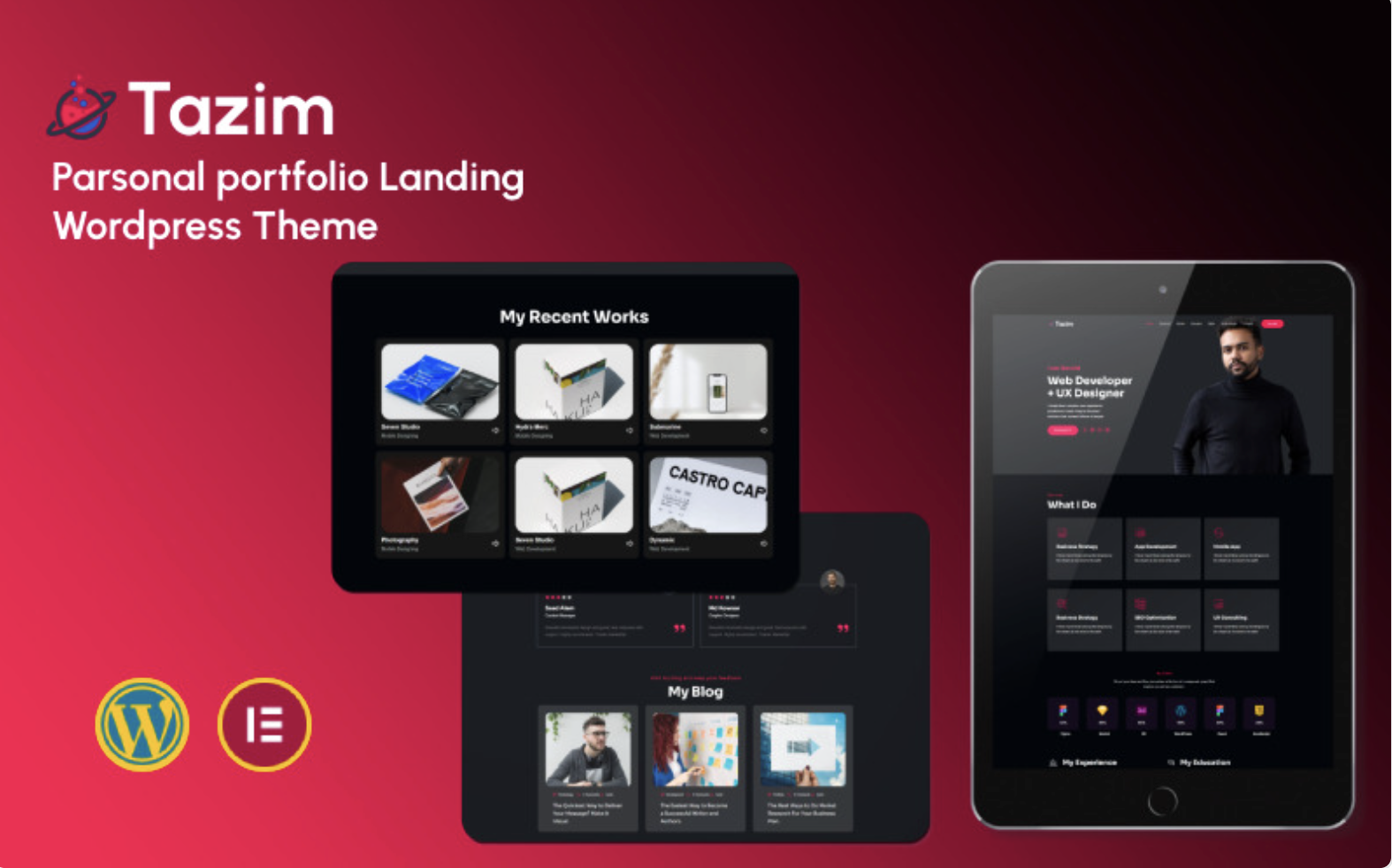 Tazim - Personal Portfolio Landing WordPress Theme