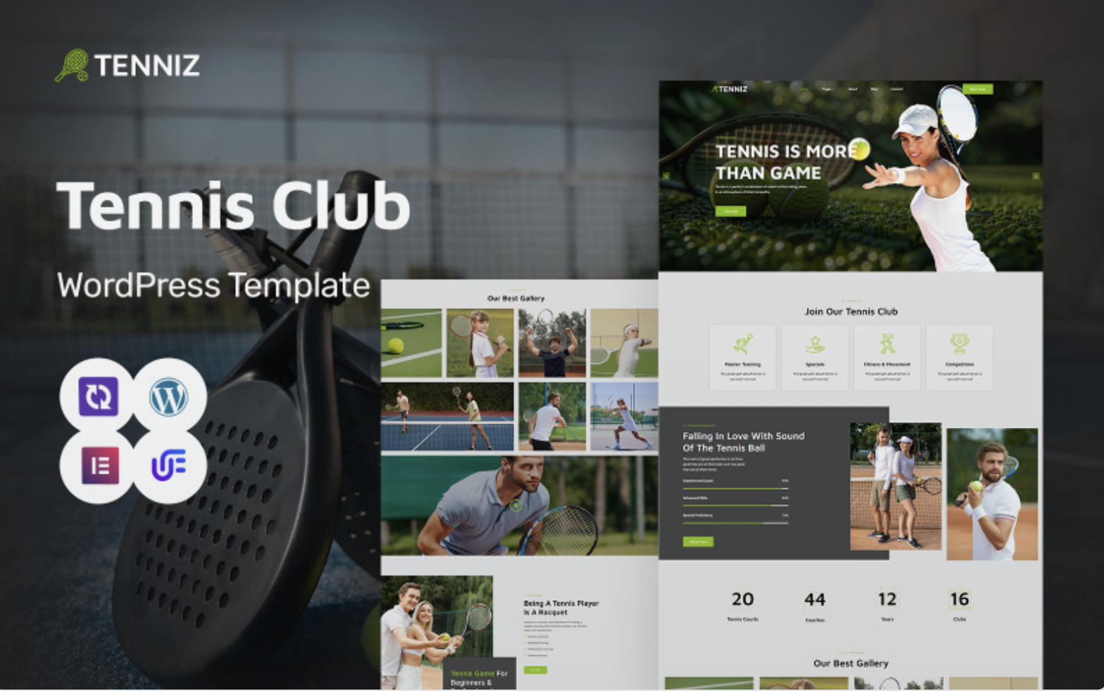Tennis - Tennis And Sports Club WordPress Elementor Theme WordPress Theme