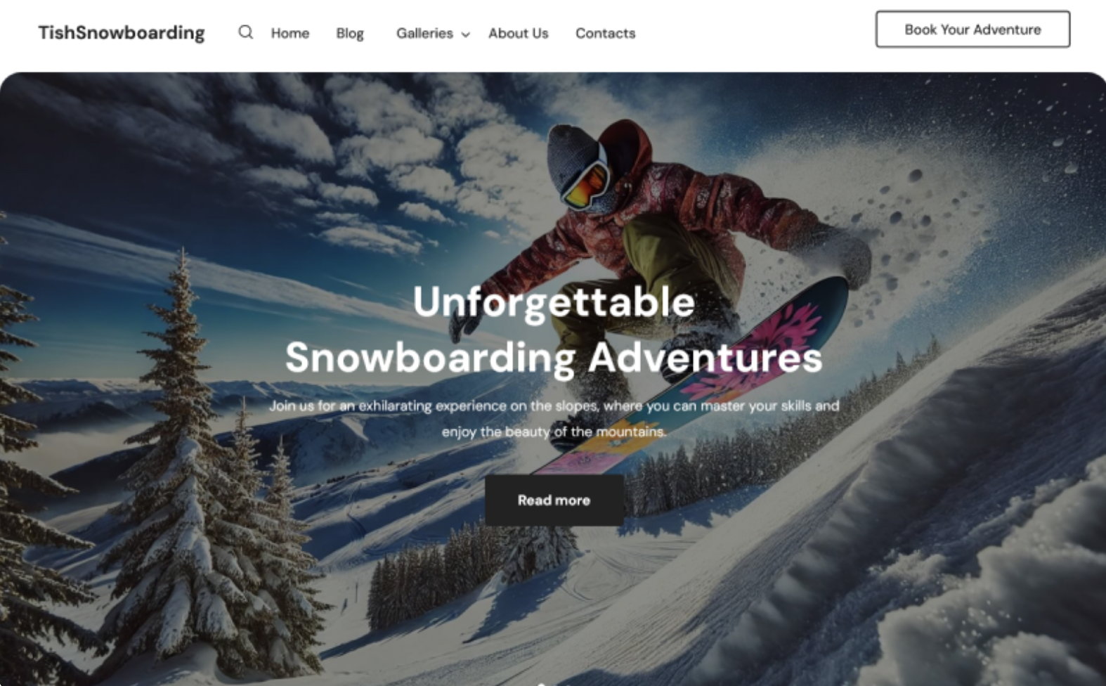 TishSnowboarding - Snowboarding WordPress Theme