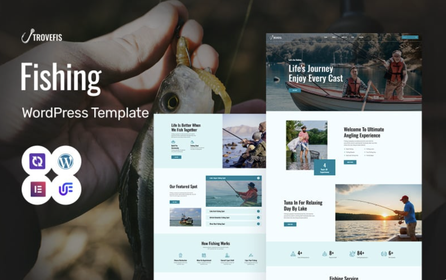 TroveFish - Fishing And Fish Hunting Club WordPress Elementor Theme WordPress Theme