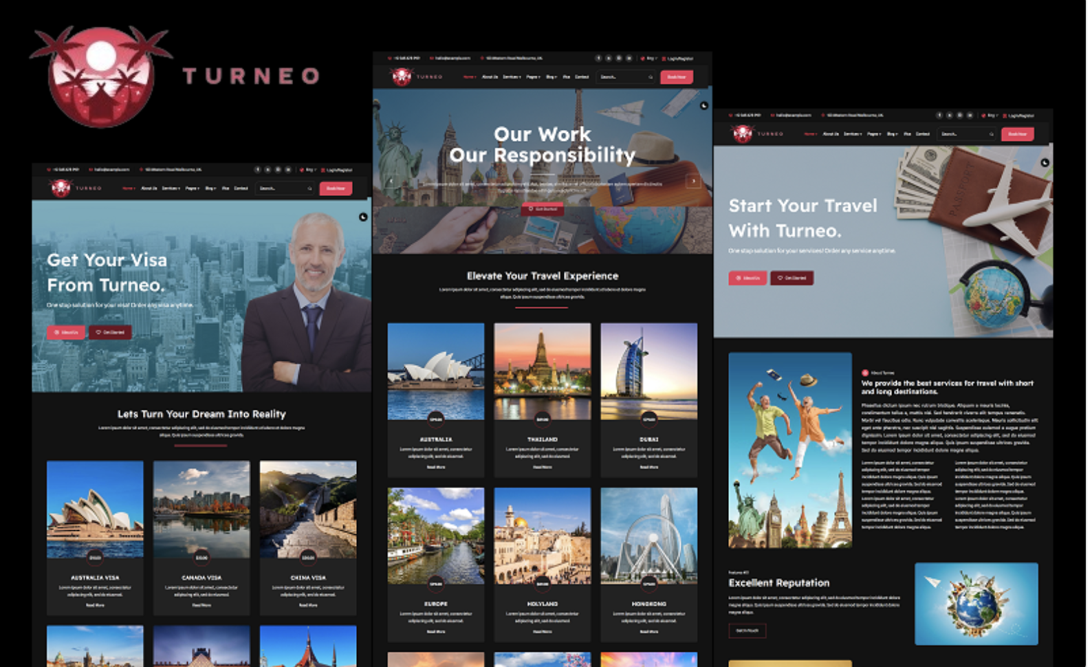Turneo - Travel, Tour, Visa, Hotel, Flight, Car, Cruise Company and Agency WordPress Theme