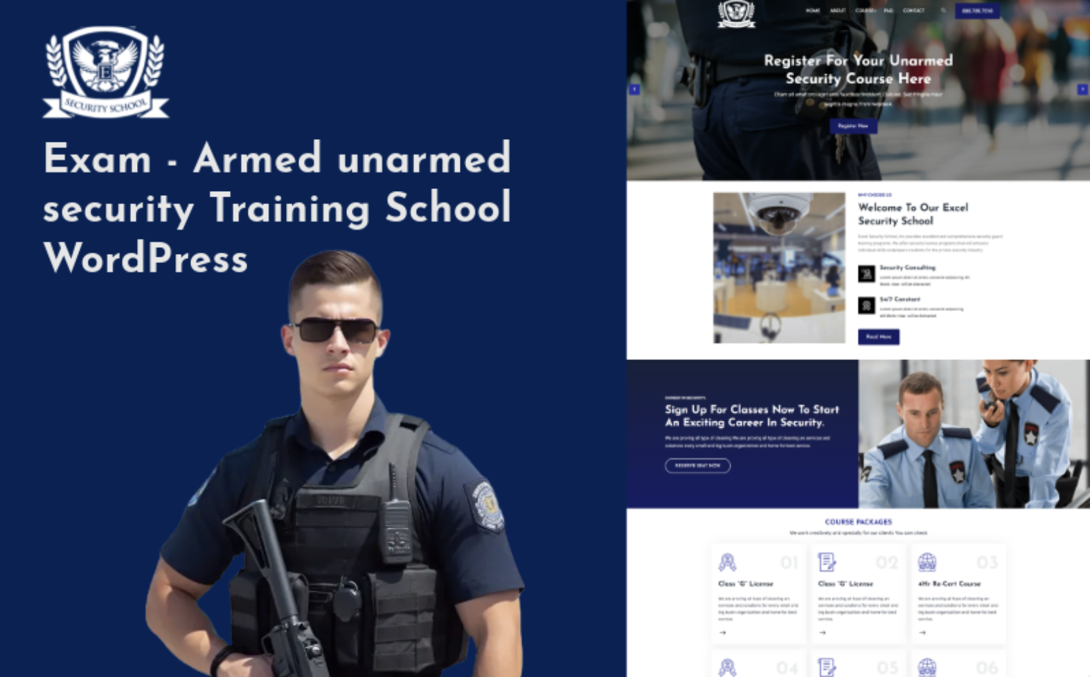 Wanom - Armed/unarmed security Training School WordPress WordPress Theme