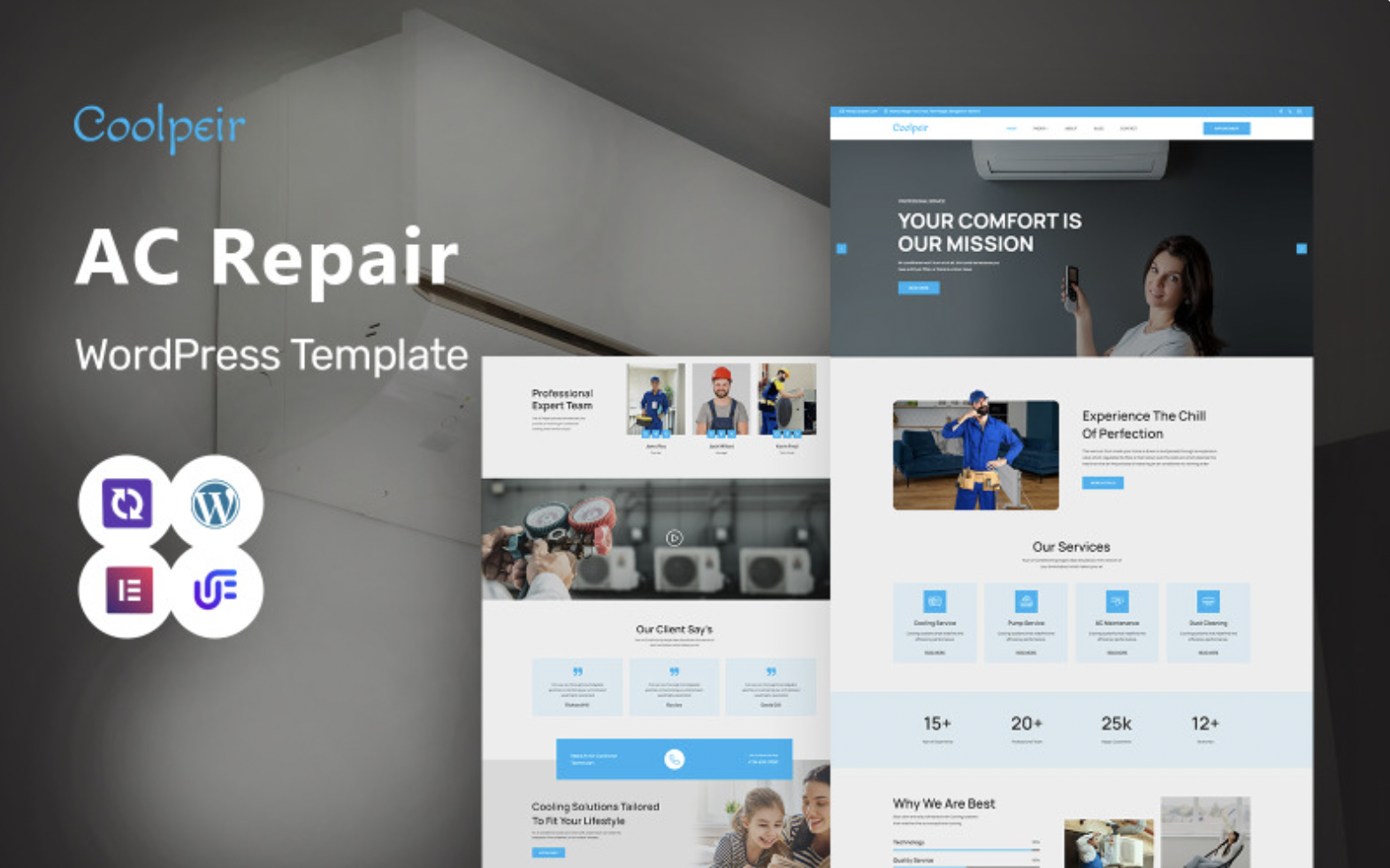 Coolpeir - Air Condition & Heating WordPress Elementor Theme WordPress Theme