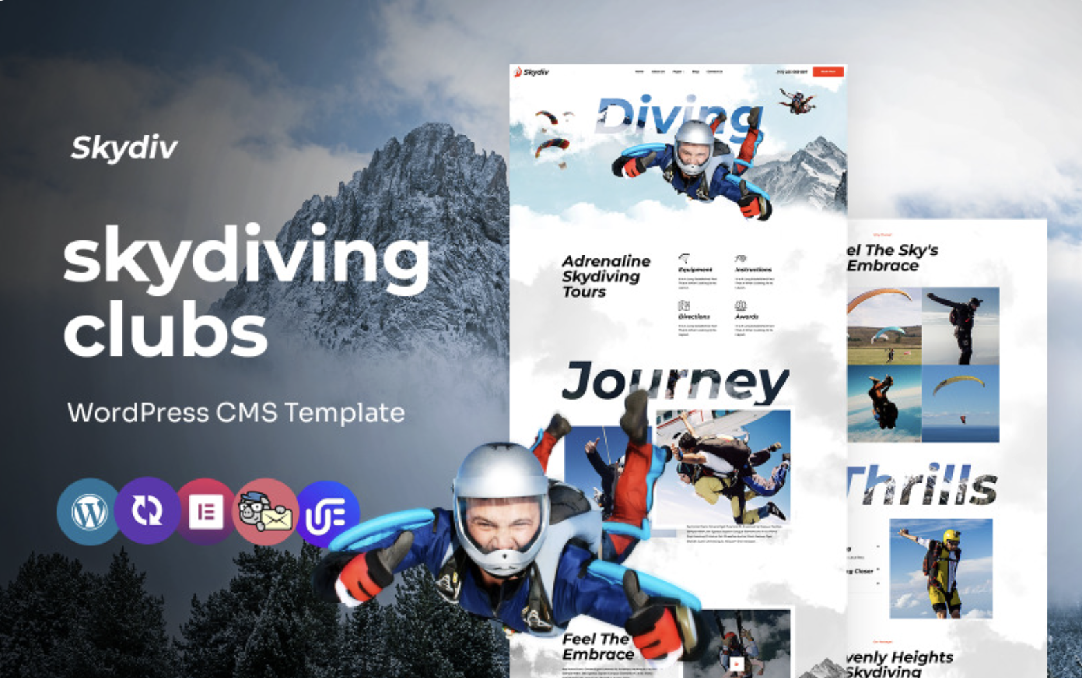 Skydiv - Sky Diving Clubs Multipurpose WordPress Elementor Theme WordPress Theme