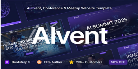 AIvent - AI Event, Conference, Meetup WebTemplate
