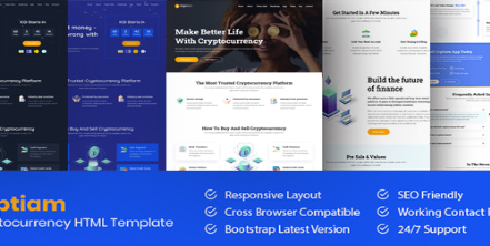 Crptiam - Cryptocurrency LandingPage HTML Template