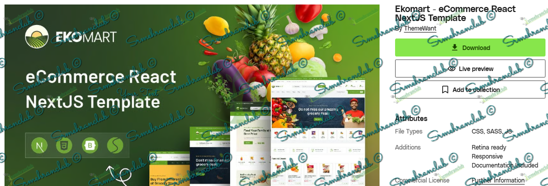 Ekomart React eCommerce Template Free Download | GPL Version