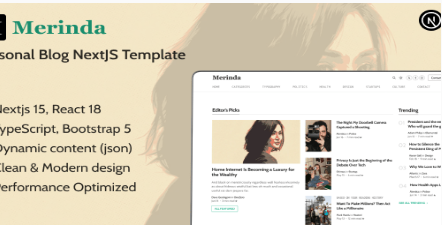 Merinda - Personal Blog NextJS Template