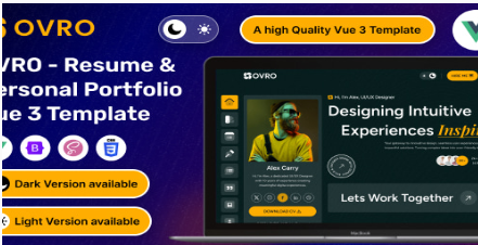 Ovro - Vue 3 Resume & Personal Portfolio Template
