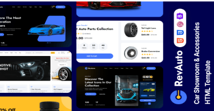 RevAuto HTML Template – Car Showroom Website Free Download