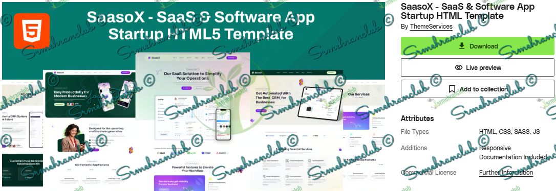 SaasoX HTML Template – SaaS App Startup Landing Free Download