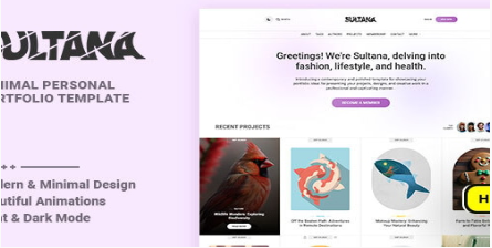Sultana - Minimal Personal Portfolio HTML Template