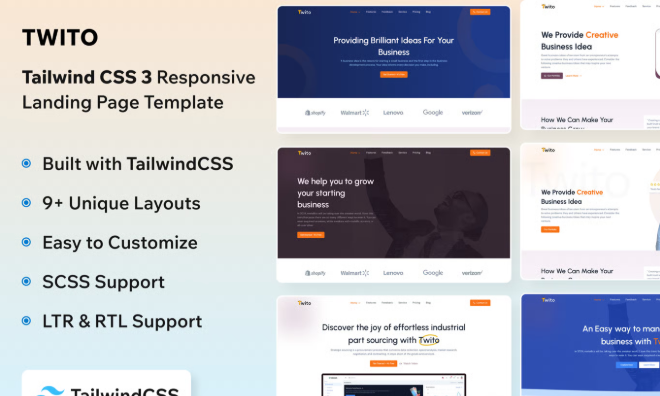 Twito – Tailwind CSS Landing Page Template