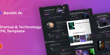 Zenith AI - AI Startup & Technology React JS Templ