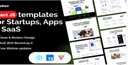Zubaz - Startup & SaaS React Js Tempalte