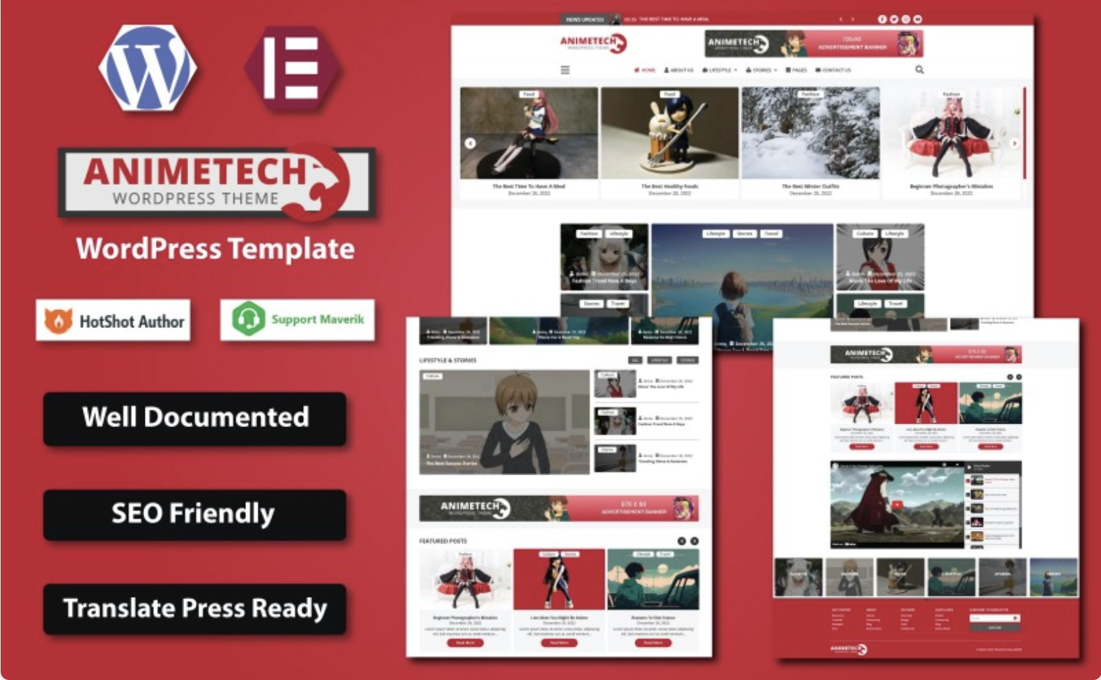 AnimeTech – Anime & Manga News WordPress Elementor Template WordPress Theme
