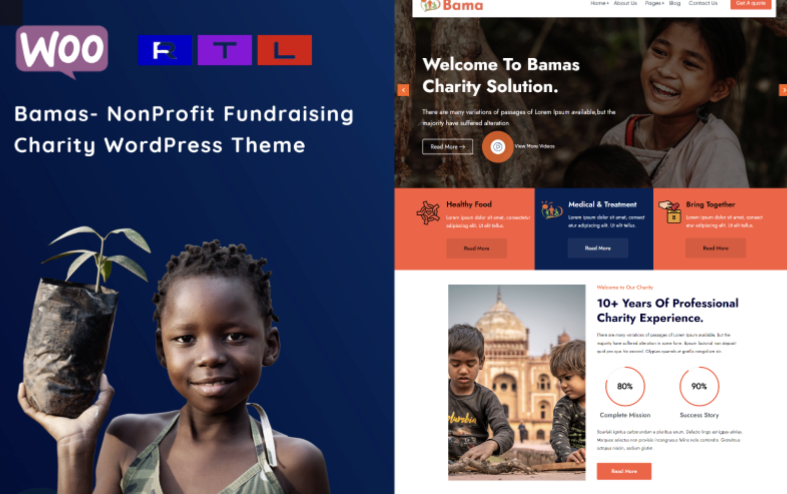 Bamas - NonProfit Fundraising Charity WordPress Theme