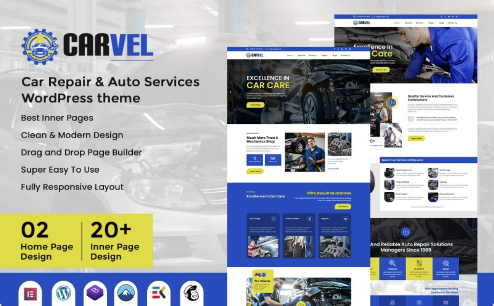 Carvel - Car Repair & Auto Services WordPress Theme