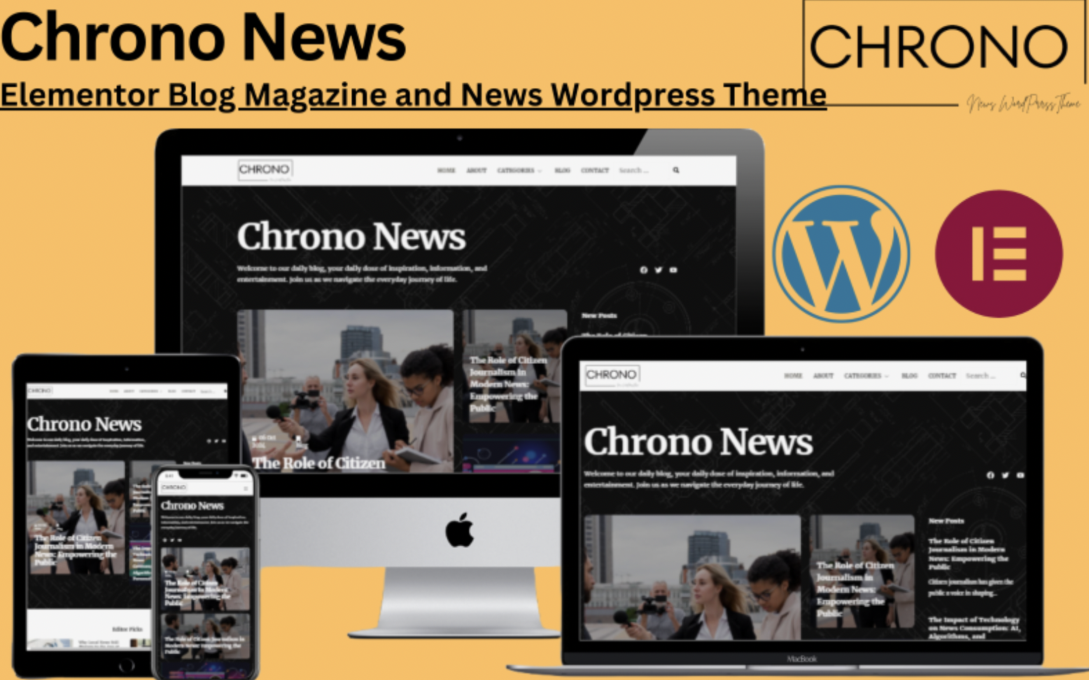 Chrono News - Elementor Blog Magazine and News WordPress Theme