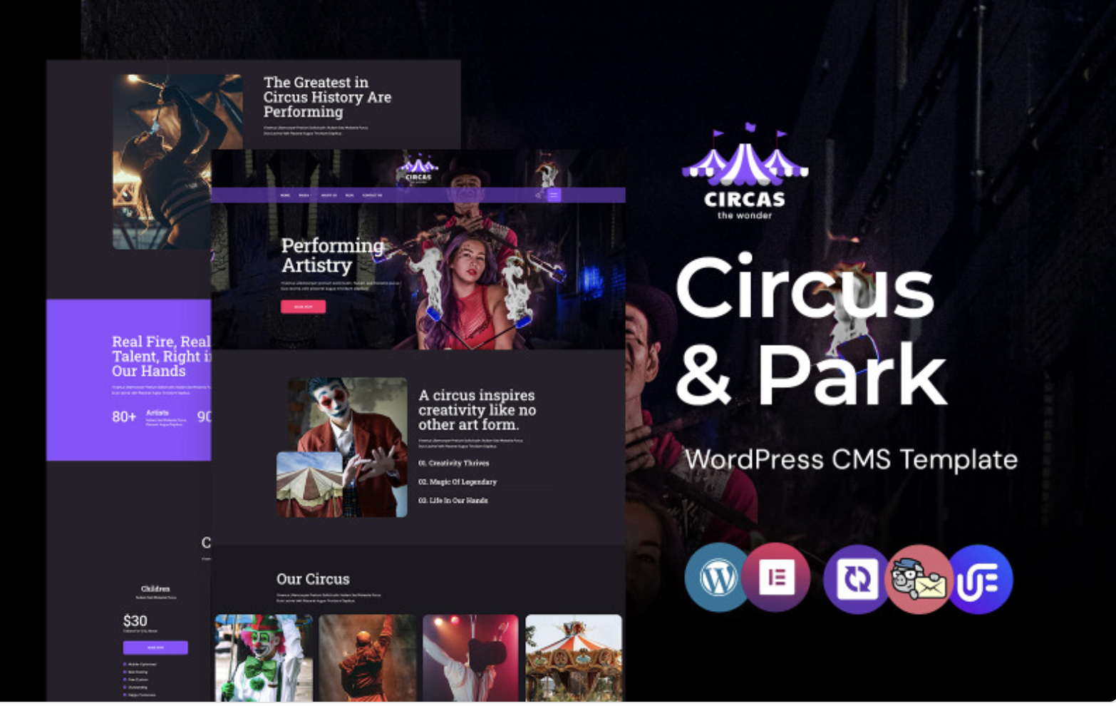 Circas - Circus Show And Entertainment WordPress Elementor Theme WordPress Theme