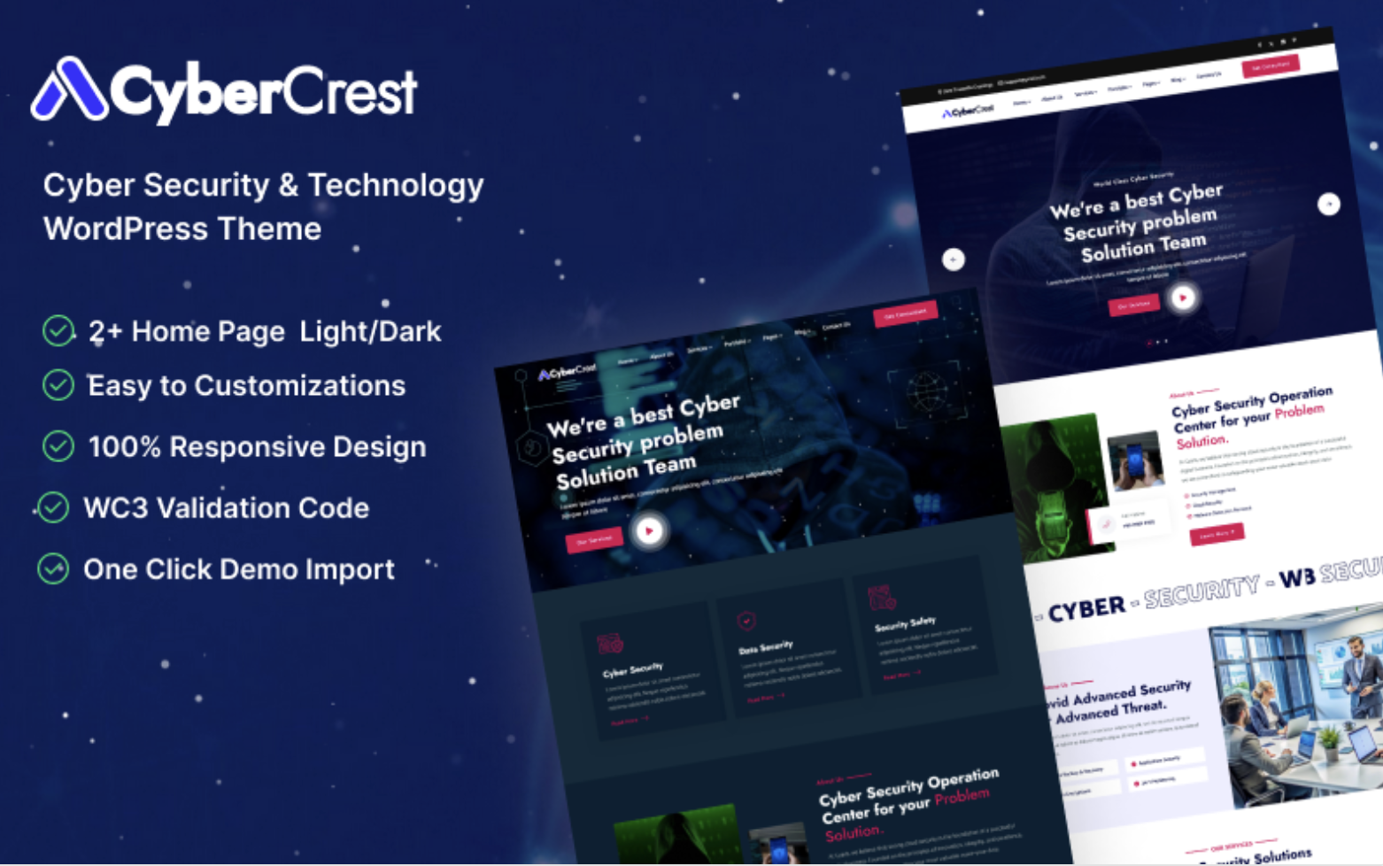 CyberCrest – Cyber Security & Technology WordPress Theme