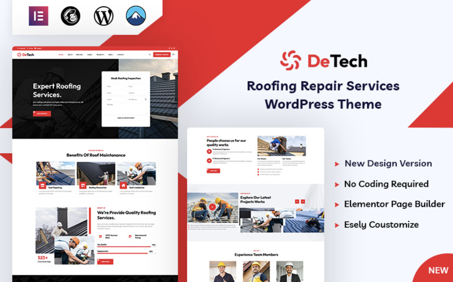 Detech - Repair Roofing Services WordPress Theme