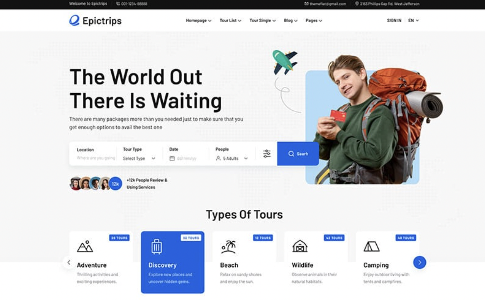 Epictrips - Travel & Tour Booking WordPress Theme