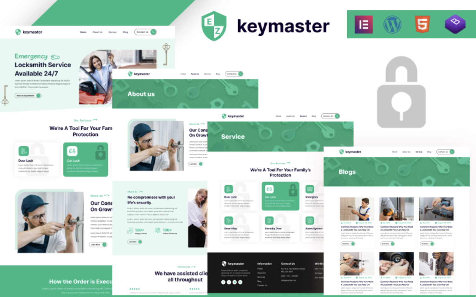 EZ KeyMaster – All-in-One Design for Security and Locksmith Services WordPress Theme