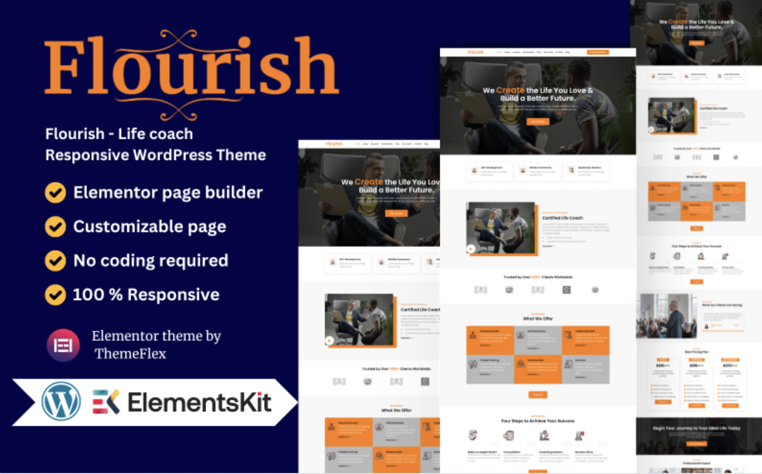 Flourish - Life coach Responsive WordPress Theme