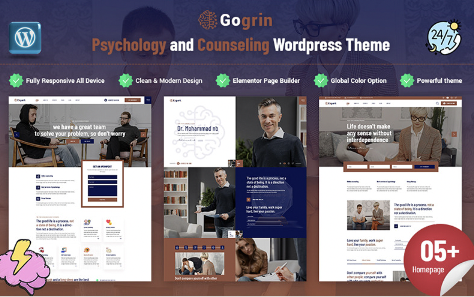 Gogrin - Psychology and Counseling Responsive WordPress Theme