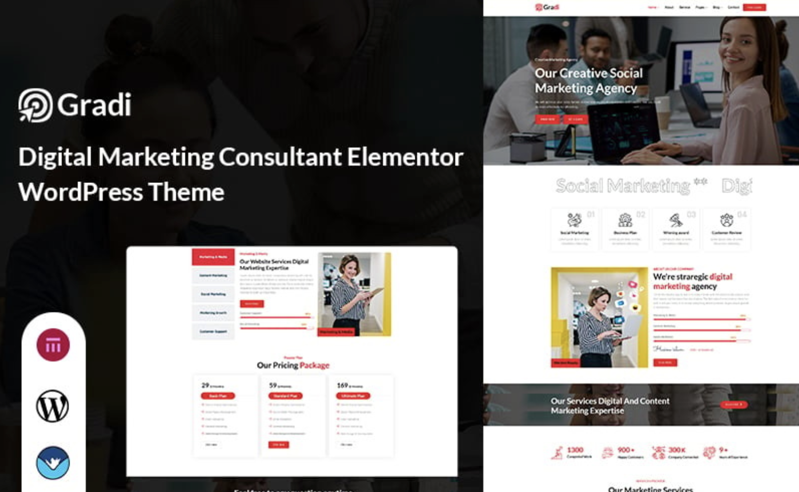 Gradi - Digital Marketing Consultant Elementor WordPress Theme