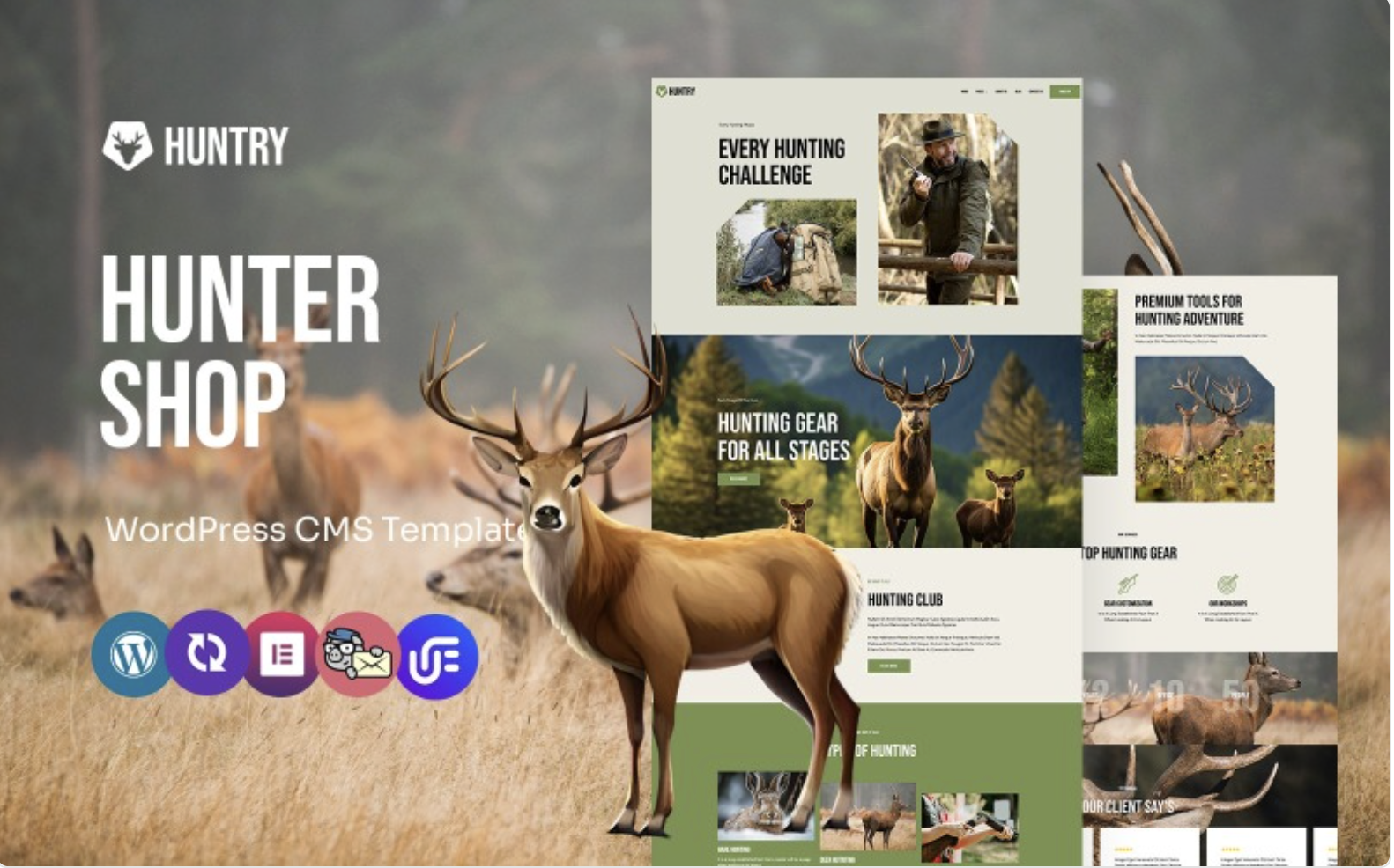 Huntry - hunting Clubs Multipurpose WordPress Elementor Theme WordPress Theme