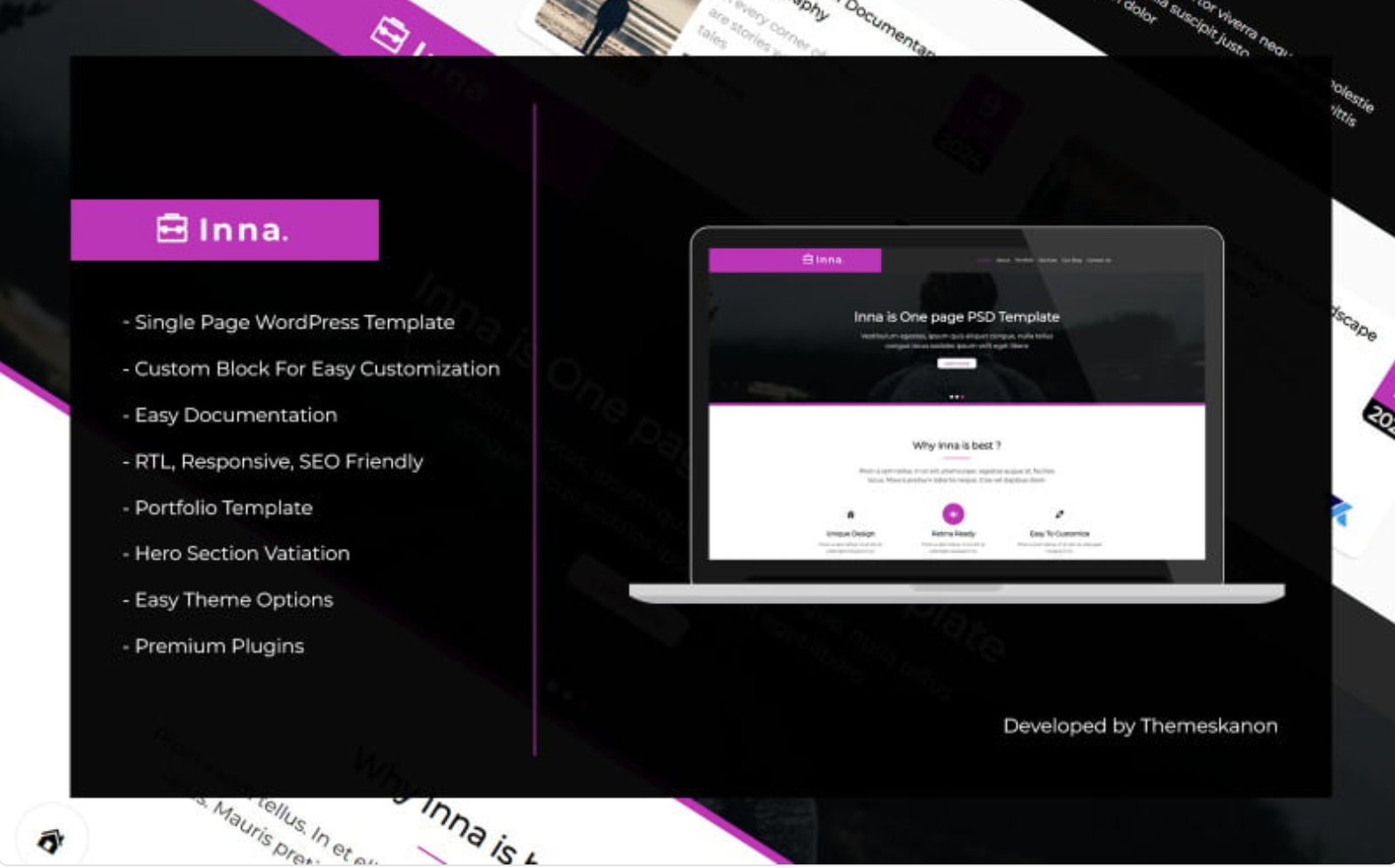 Inna Single Page WordPress Theme