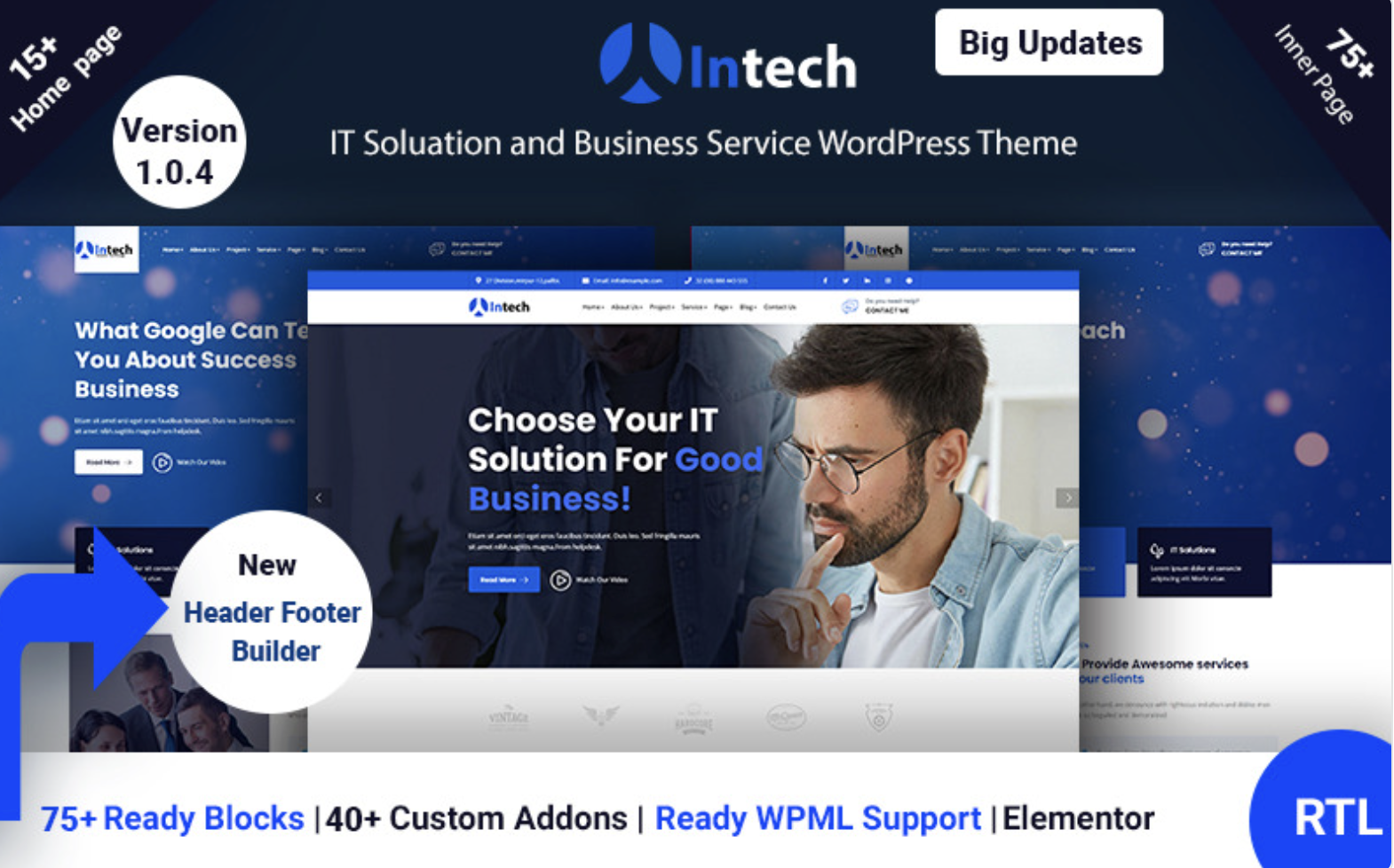 Intech - IT Solution And Technology Services WordPress Theme