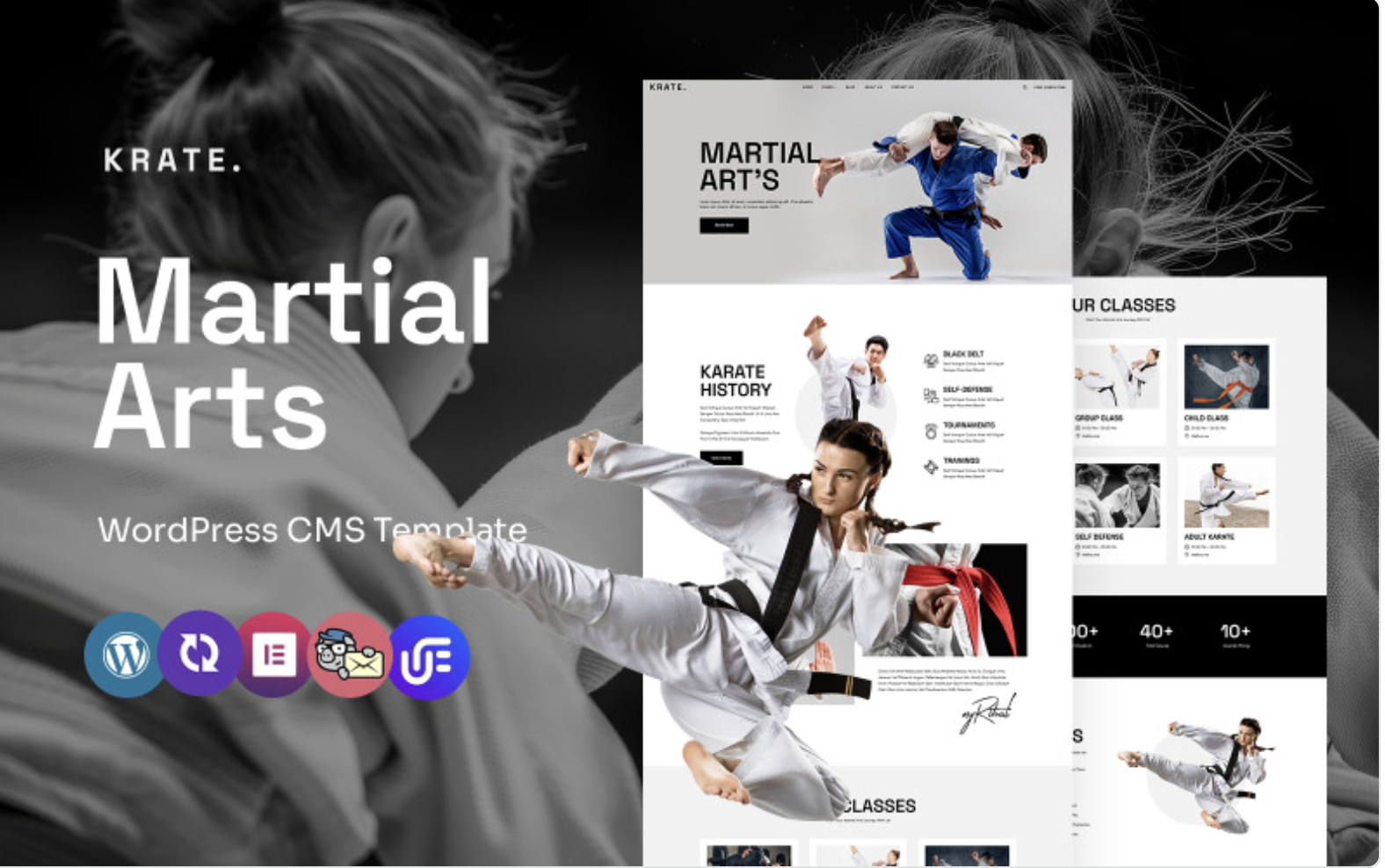 Krate - Martial Arts School And Training Multipurpose WordPress Elementor Theme WordPress Theme