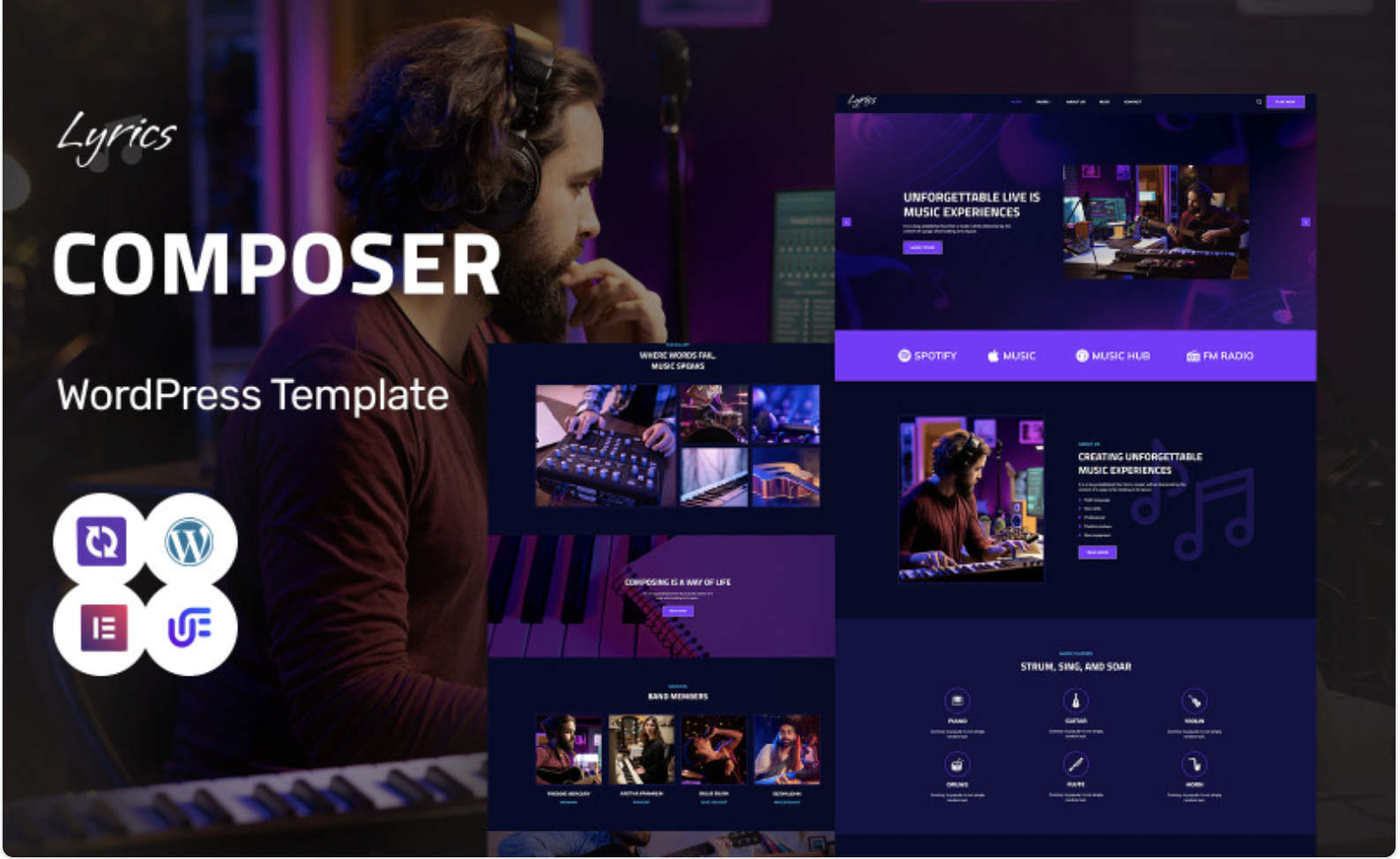 Lyrics - Composer And Music School WordPress Elementor Theme WordPress Theme