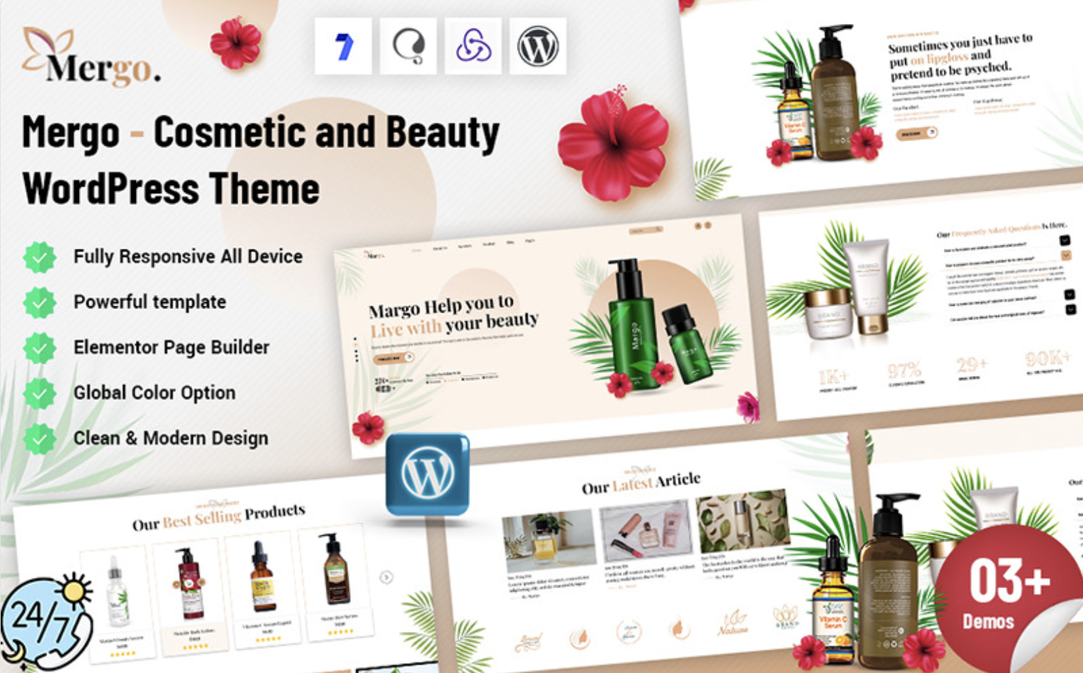 Mergo - Cosmetic & Beauty WordPress Theme