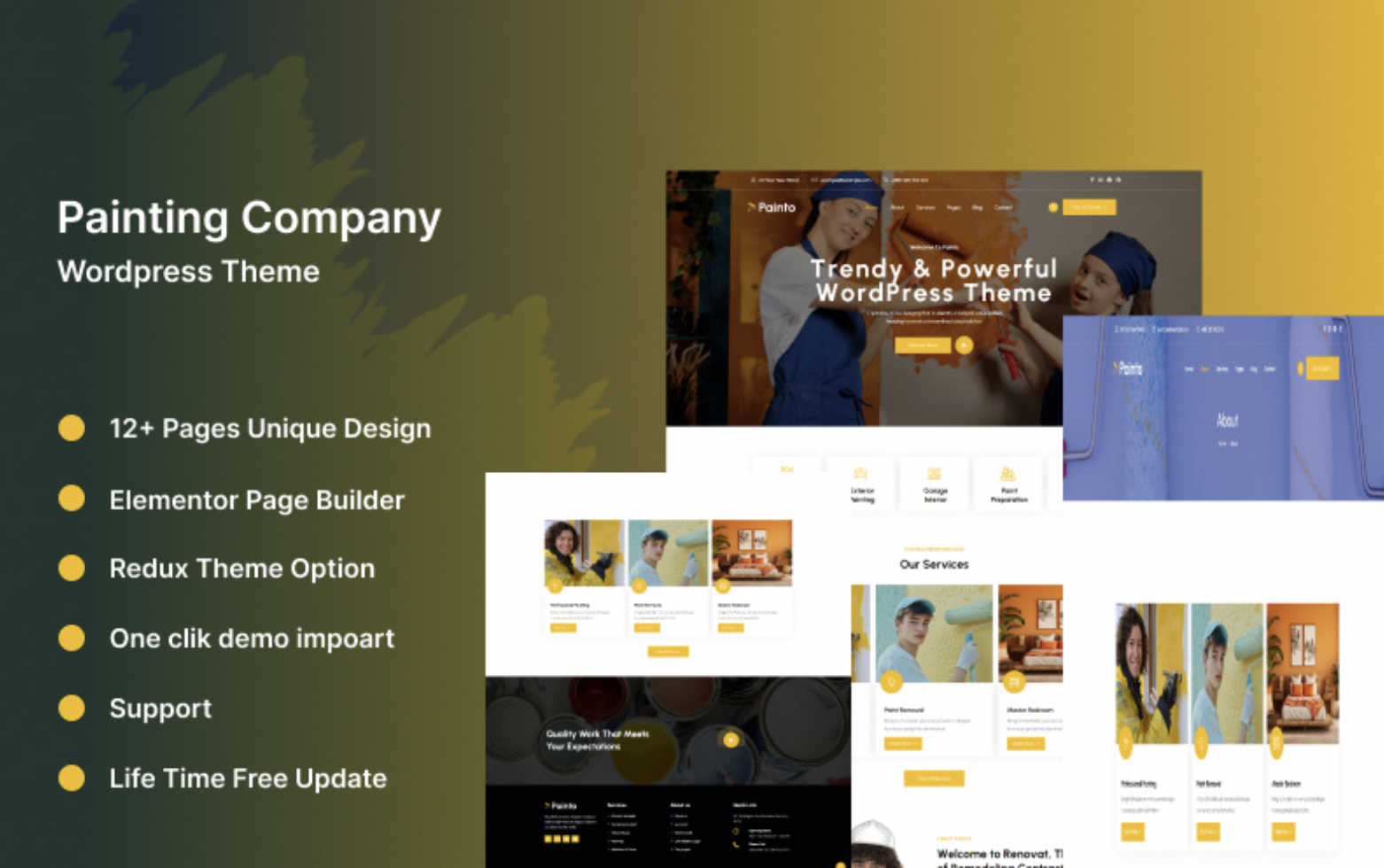 Painto - Painting Company Cleaning WordPress Theme