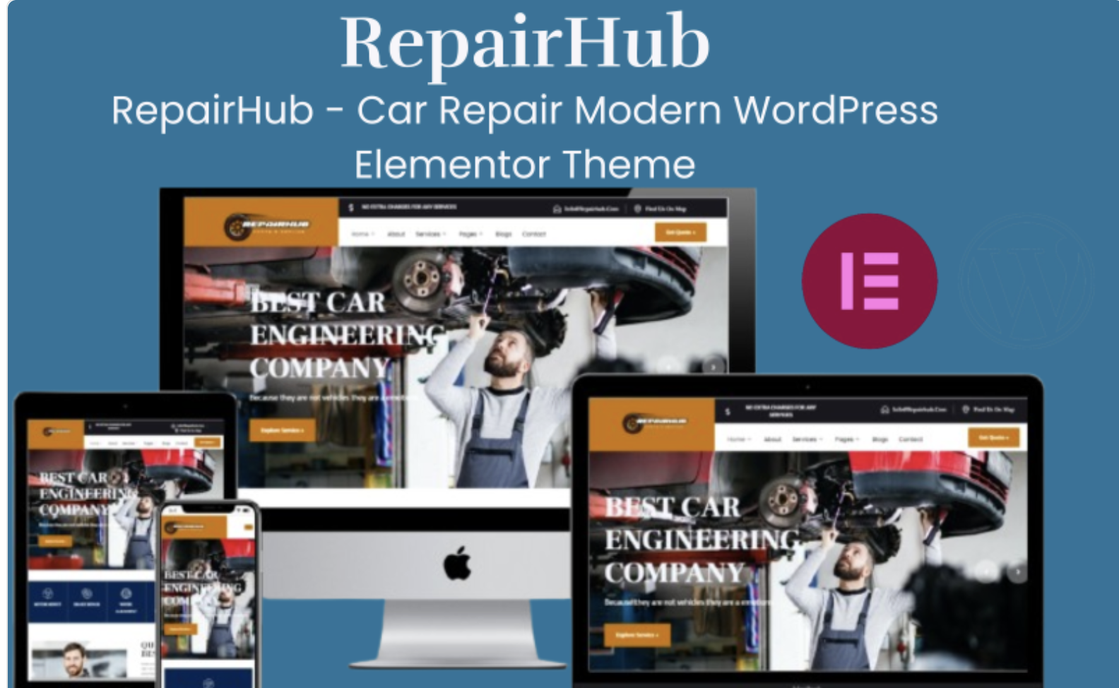 RepairHub - Car Repair Modern WordPress Elementor Theme WordPress Theme