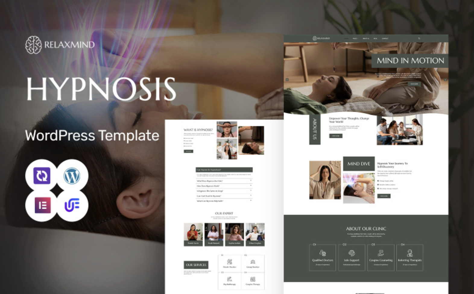 Relaxmind - Hypnosis And Meditation Services WordPress Elementor Theme WordPress Theme