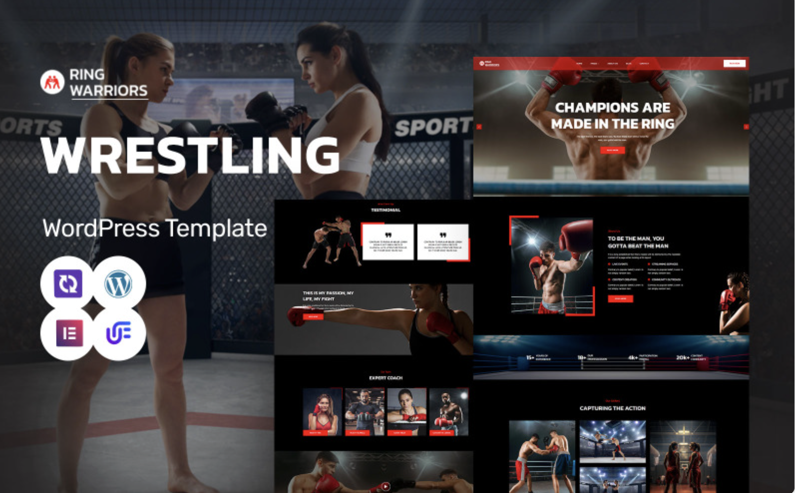 Ring Warriors - Wrestling Academy, Martial Arts And Coaching WordPress Elementor Theme WordPress Theme
