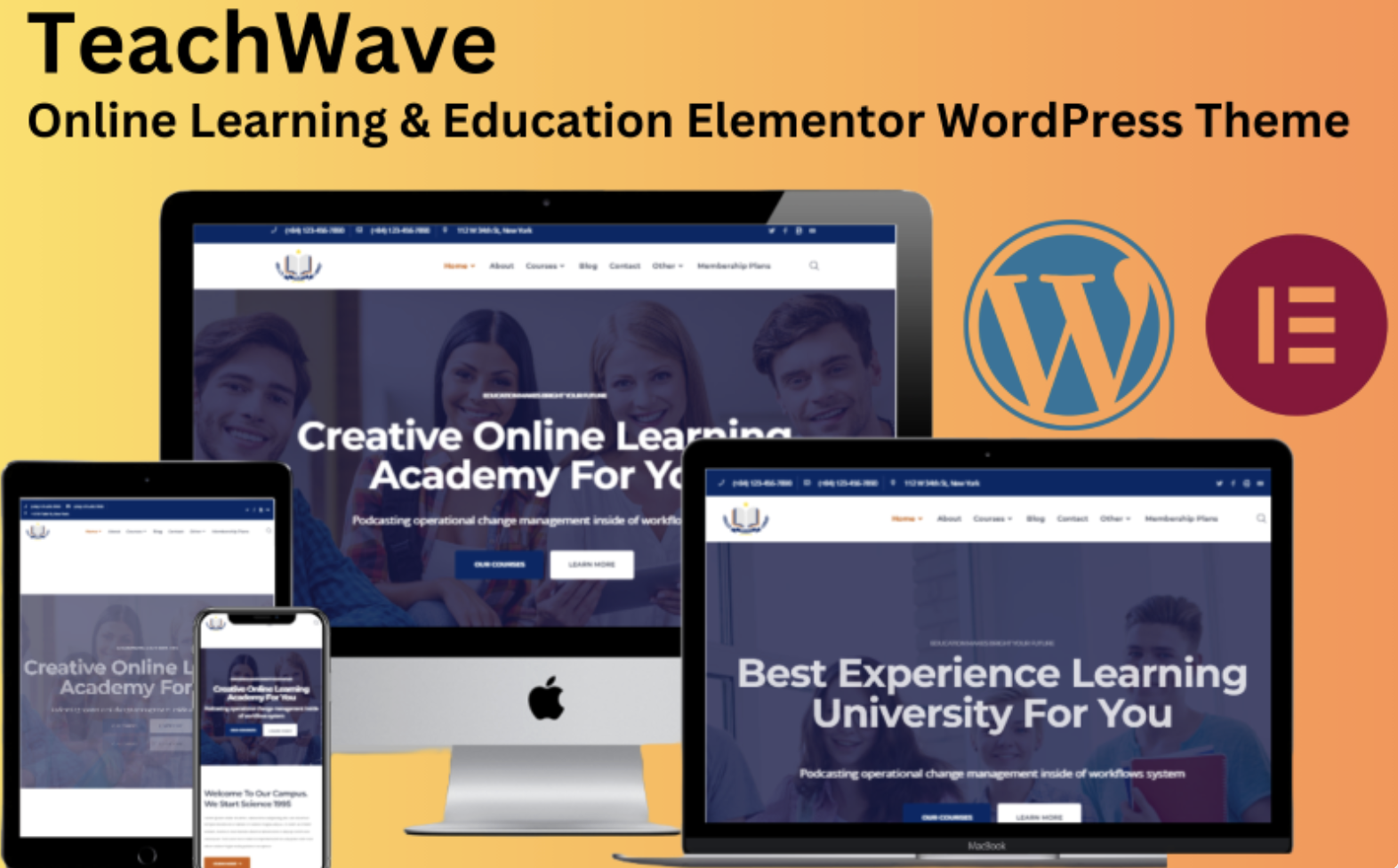 TeachWave - Online Learning & Education Elementor WordPress Theme
