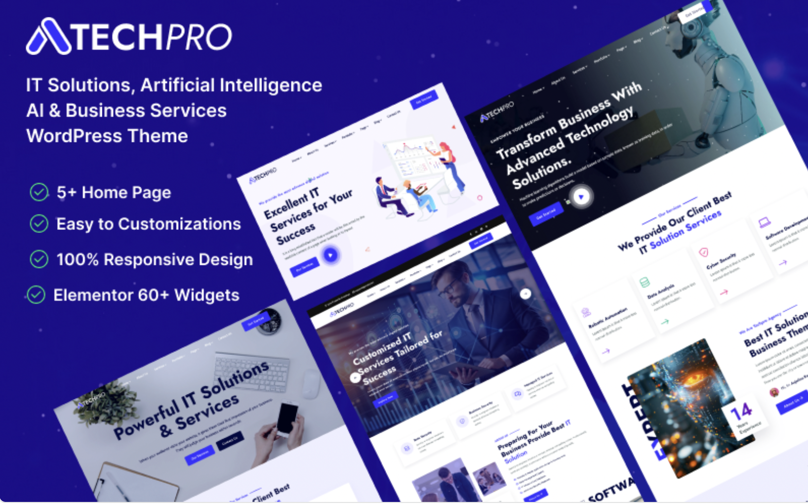 TechPro - IT Solutions, Artificial Intelligence AI & Business Services WordPress Theme